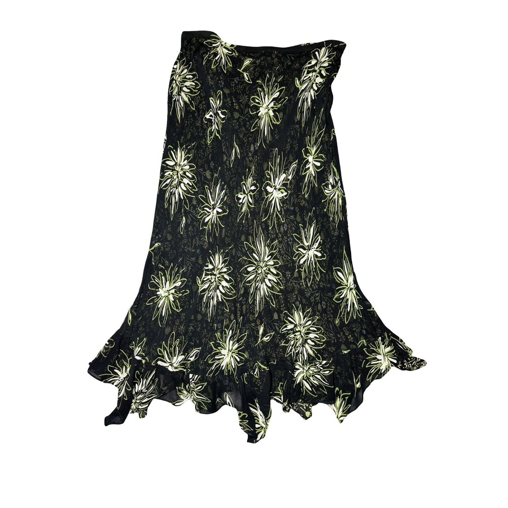 Y2K Reversible Floral Midi Skirt Boho Fairycore Whimsigoth Handkerchief Hem 6